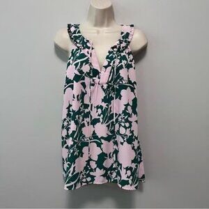 Market & Spruce Sabrina Ruffle Split Neck Blouse Size XXL